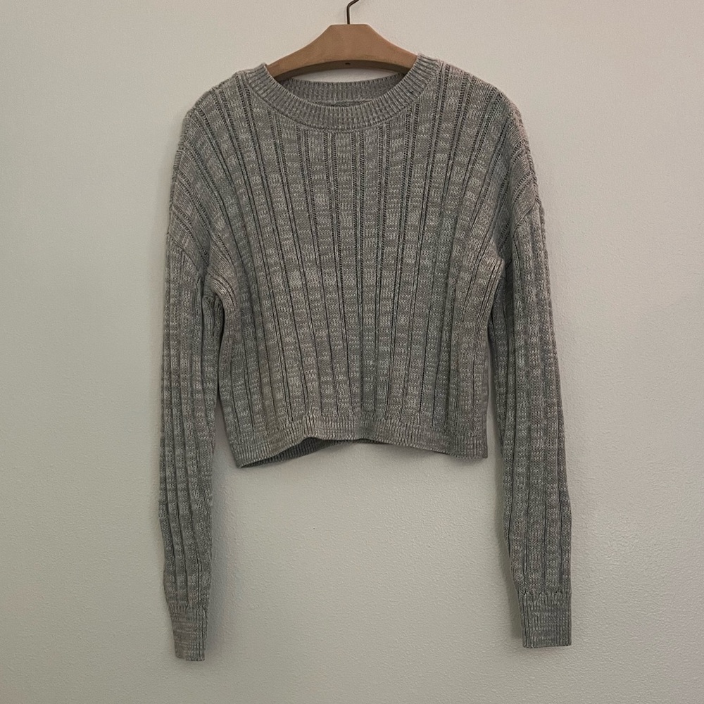 Aéropostale Grey Cable-knit Mid-length Sweater